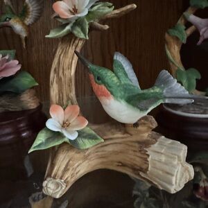 Andrea By Sadek Hummingbird Figurine with Pink and Green Details